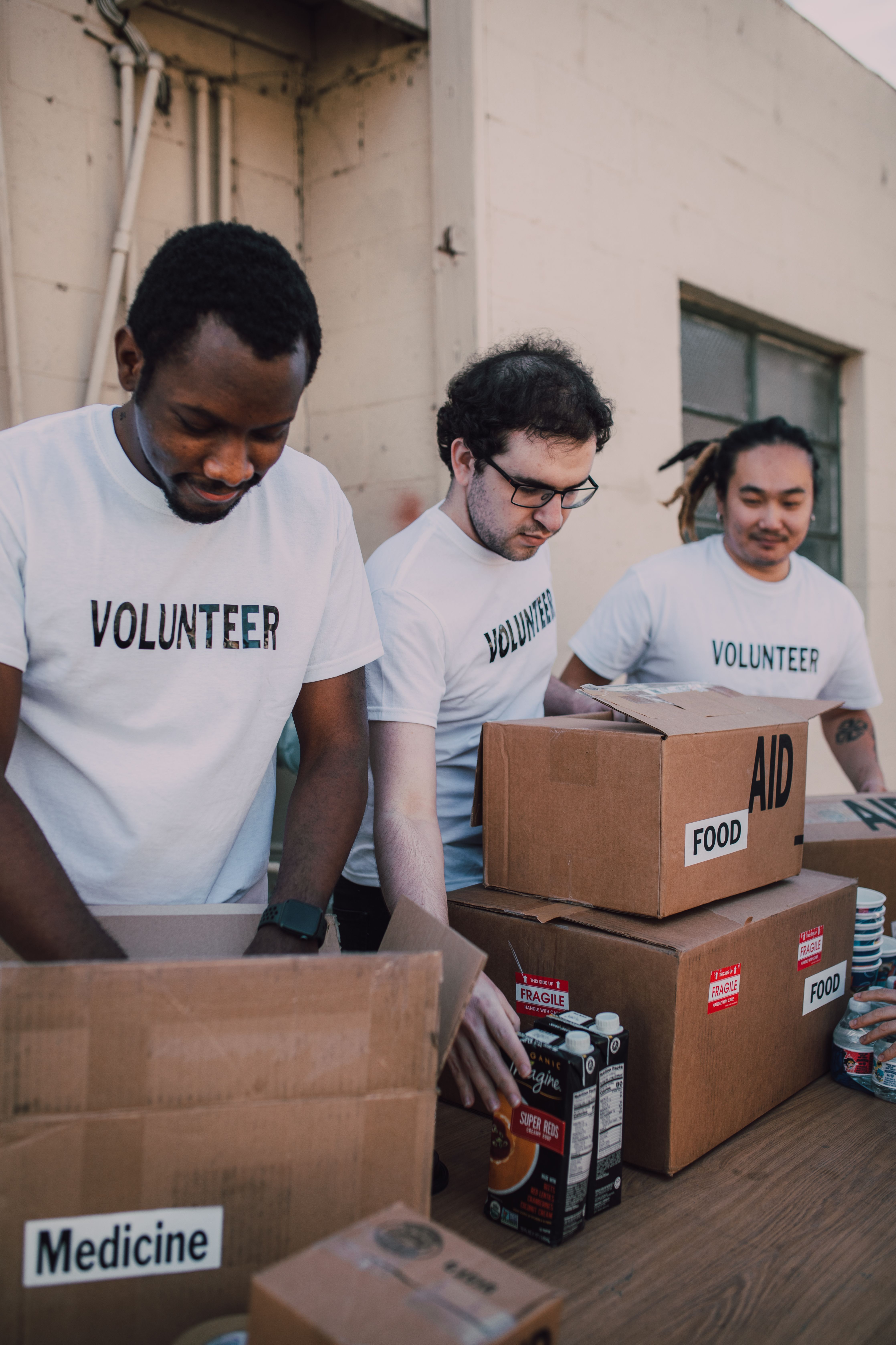 Charity volunteers supporting communities